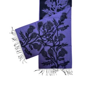 Scottish Thistle Pure New Wool Reversible Scarf/Wrap